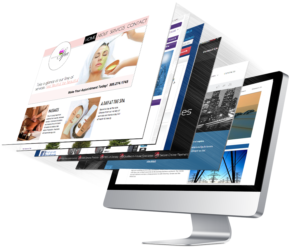 A computer showing websites